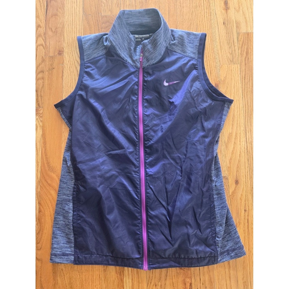 Nike Golf Full Zip Vest Women Jacket Purple Fleece L Tour TPC Scottsdale Dri-fit